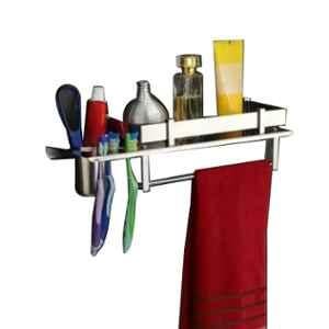 Prestige 3 in 1 Steel Silver Multipurpose Bathroom Shelf