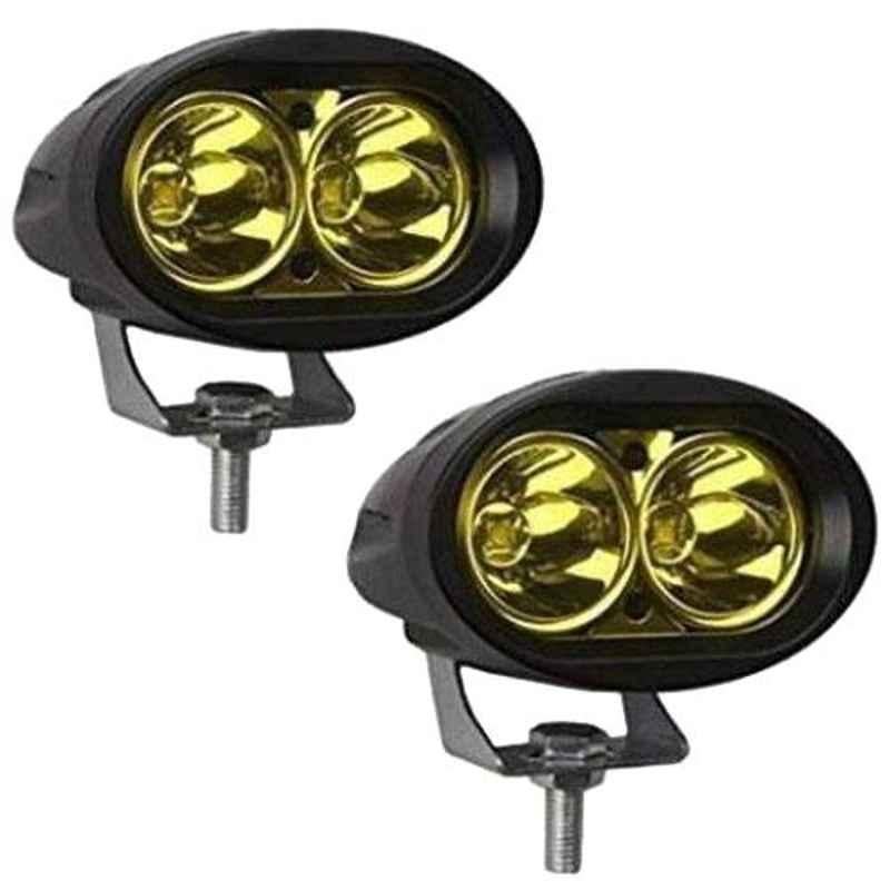 Andride CREE 2 Pcs 20W Yellow Oval Fancy Waterproof LED Fog Light Bar for All Bikes & Car