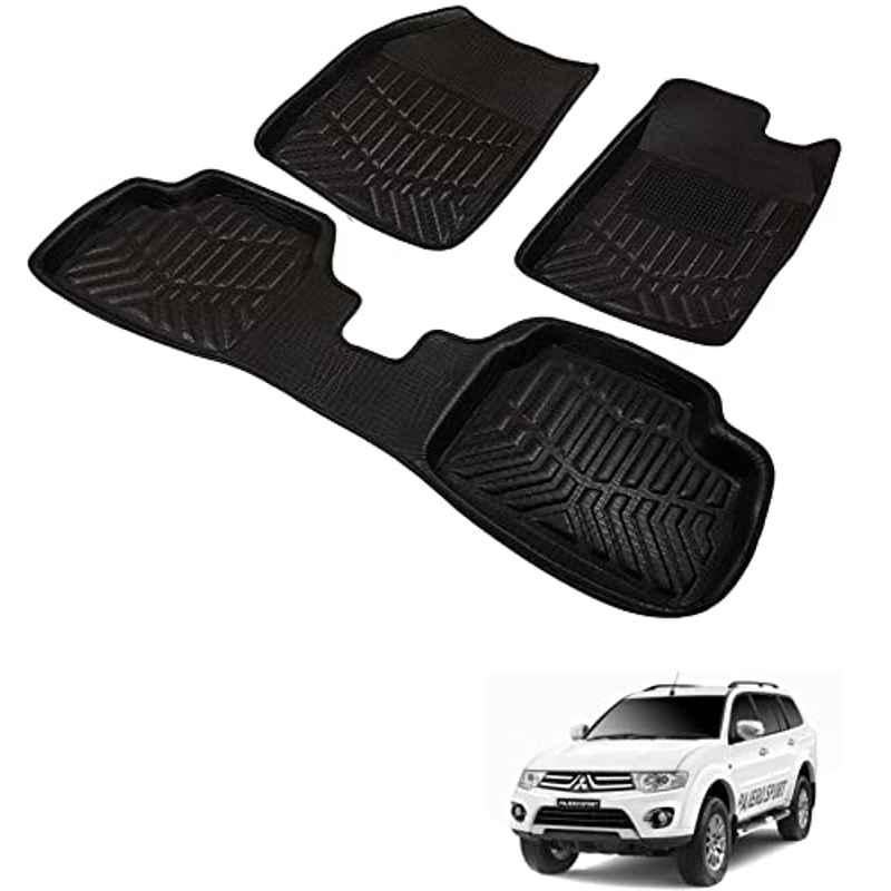Kozdiko 3D Black Car Foot Mat Set for Mitsubishi Pajero Sport, dshbdhb280