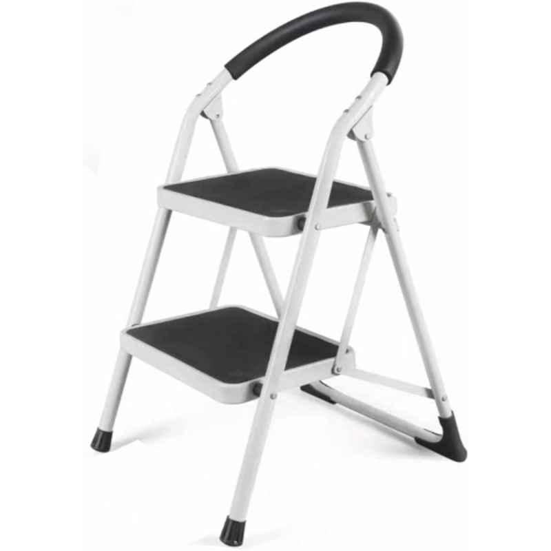 Robustline 45x90cm Alloy Steel White 2 Step Foldable Ladder