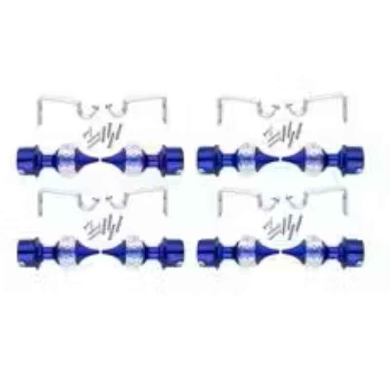 Ojass 10x4cm Stainless Steel Blue Solid Crystal Diamond Curtain Bracket with Support Clamp, SCB08SBLUE (Pack of 8)