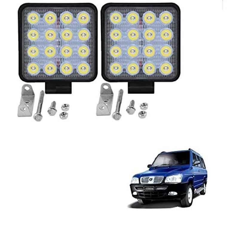 Kozdiko 2 Pcs 48W 16 LED White Bright Beam Square Fog Light Set for ICML Rhino, koz_92583