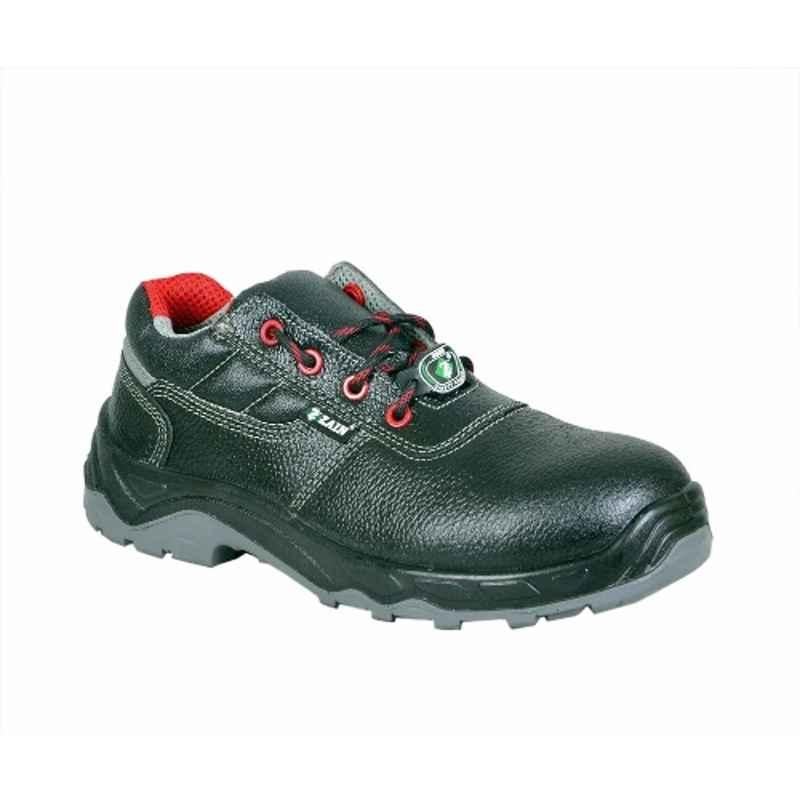 Zain Safety S1-SR Pitbull Genuine Leather Composite Toe Black Safety Shoes, Size: 12