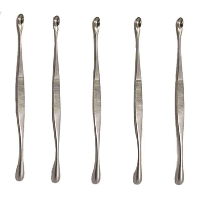 Forgesy 5 Pcs 8 inch Stainless Steel Double Ended Surgical Scoop Set, GSS047