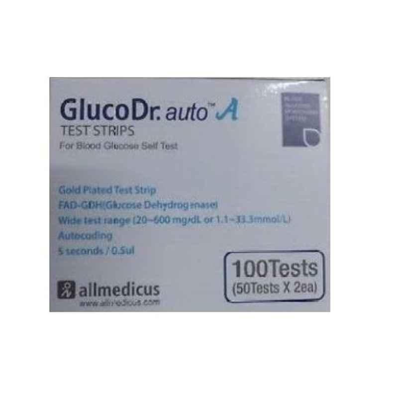 Gluco DR Auto A 100 Pcs Glucometer Test Strips