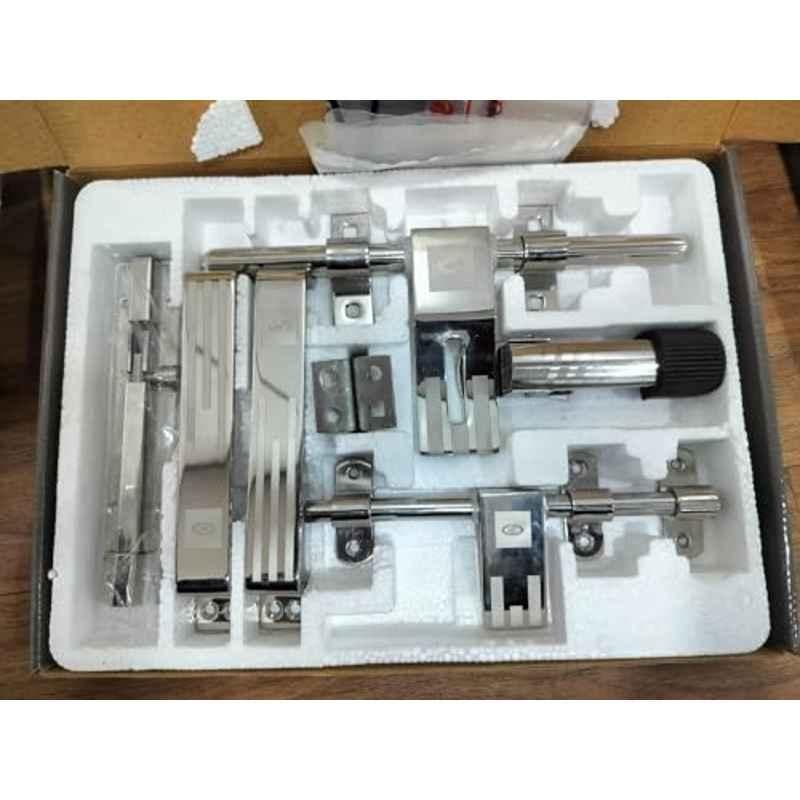 Plantex Stainless Steel Door Kit for Single Door/Door Hardware/Door Accessories 10 inch Al-Drop, 8 inch Latch, 8 inch 2 Handles, 7 inch Tower Bolt and 5 inch Door Stopper VR-01, Combi