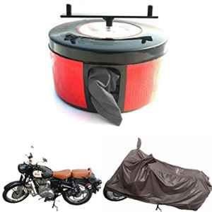 Bike Blazer Gun Metal Black Nylon Taffeta Universal Size Semi-Automatic Bike Body Cover for Royal Enfield Roadster 650, Shotgun & 2021 Bullet 350