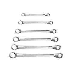 Eastman 6 Pcs Chrome Vanadium Steel Chrome Plated Silver Ring Spanner, KIT-E2007-06