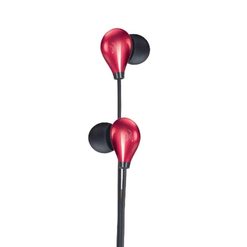 Fingers Droplets Piano Red Wired Earphone with Mic