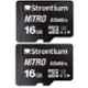 Strontium Nitro UHS-I 16GB MicroSDHC Class 10 Black Memory Card, SRN16GTFU1QR (Pack of 2)