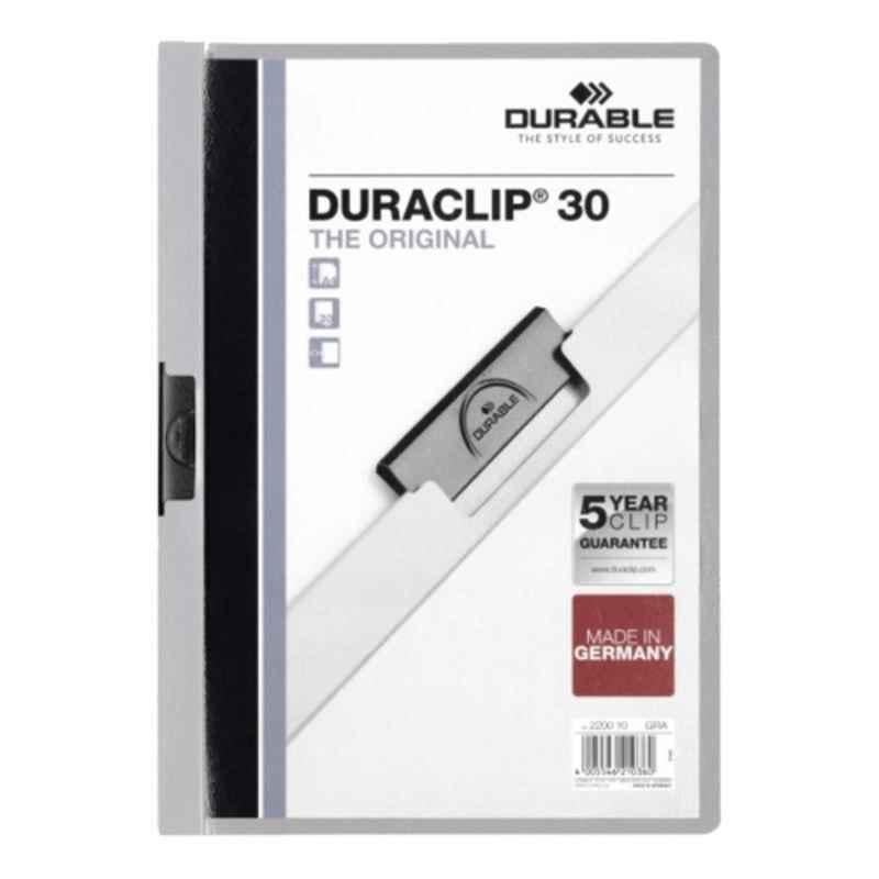 Durable Duraclip 30 A4 Grey Clip Folder, 2200-10