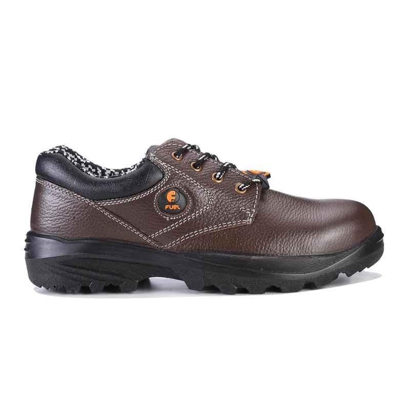 Fuel Impetus L/C Brown Leather Steel Toe Safety Shoes, 639-0103, Size: 7