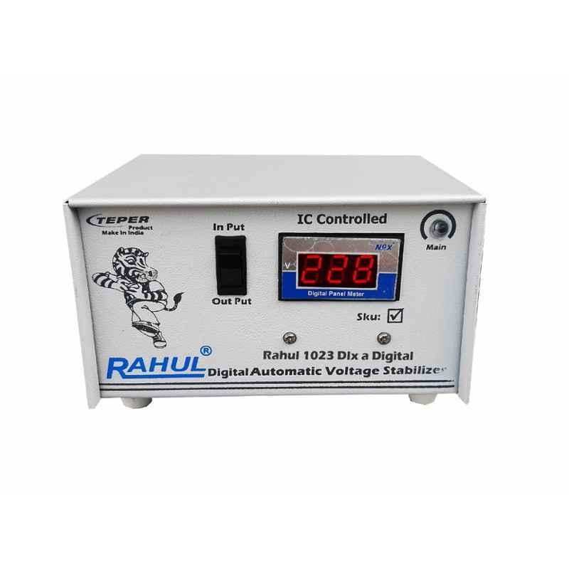 Rahul 1023 Dlx A Digital 700VA 2.1A 140-280V 3 Step Automatic Stabilizer for Washing Machine & 90-220L Refrigerator