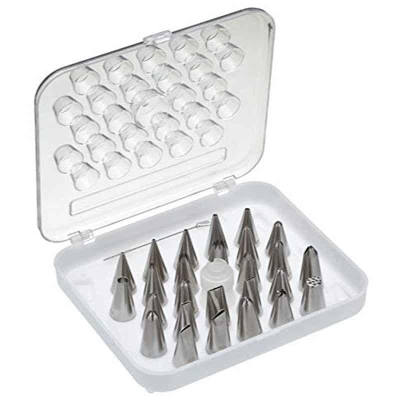Kitchencraft Sweetly Does It SDIICESET28 28 Pcs Stainless Steel Grey Icing Nozzle Set