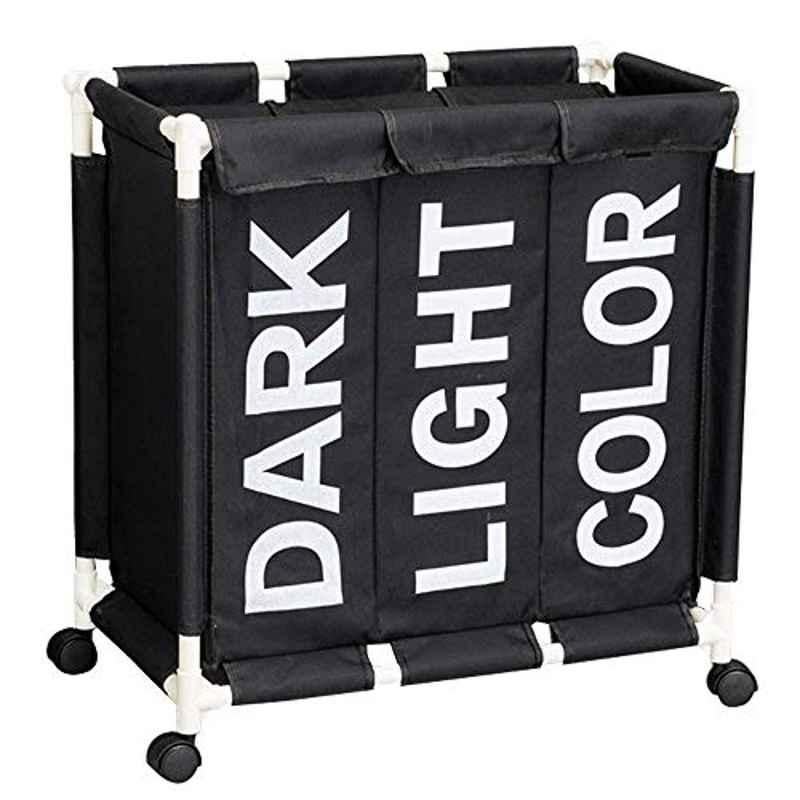 Rubik 61x35x65cm Black Laundry Basket Bin