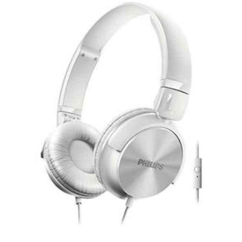 Philips White On Ear Headphones With Mic SHL3095WT