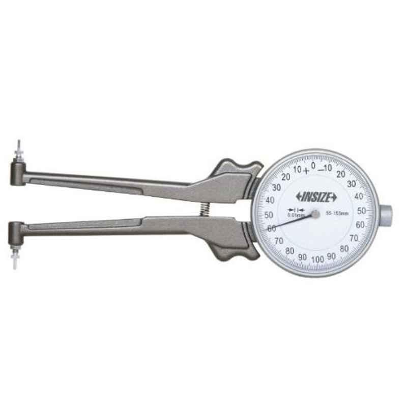 Insize Internal Dial Caliper Gage with Interchangeable Point, Range: 55-153 mm, 2223-153