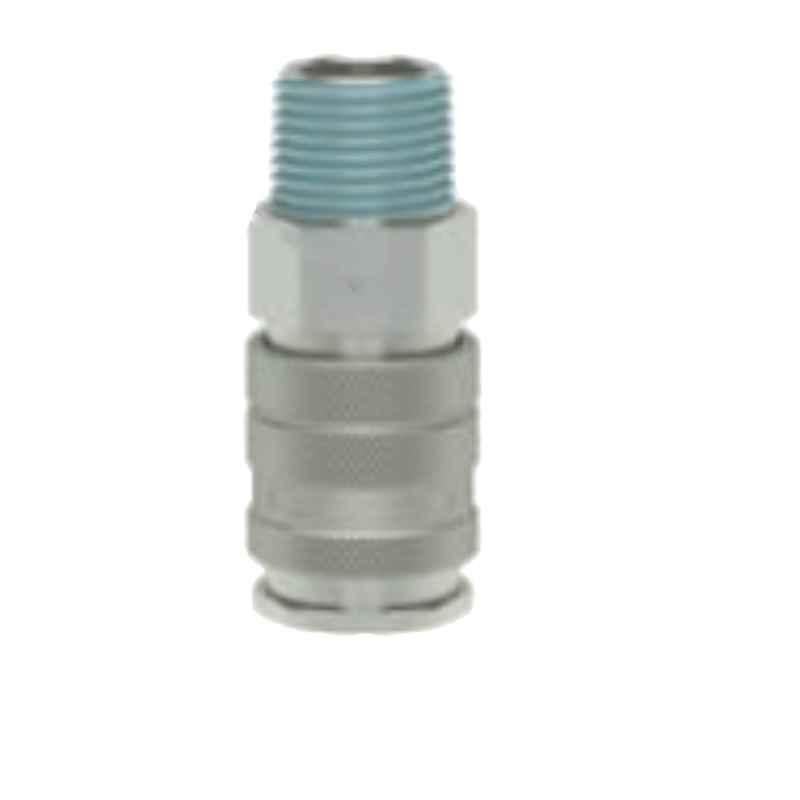 Ludecke ESIG14A R1/4 Single Shut Off Industrial Quick Tapered Male Thread Connect Coupling
