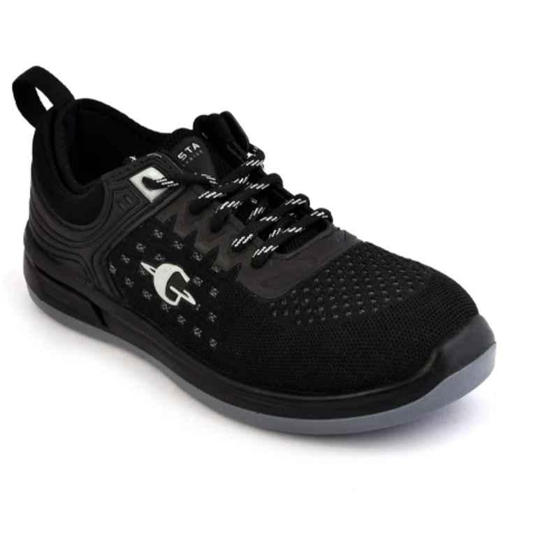Galista Strike PU Steel Toe Black Safety Shoes, Size: 8