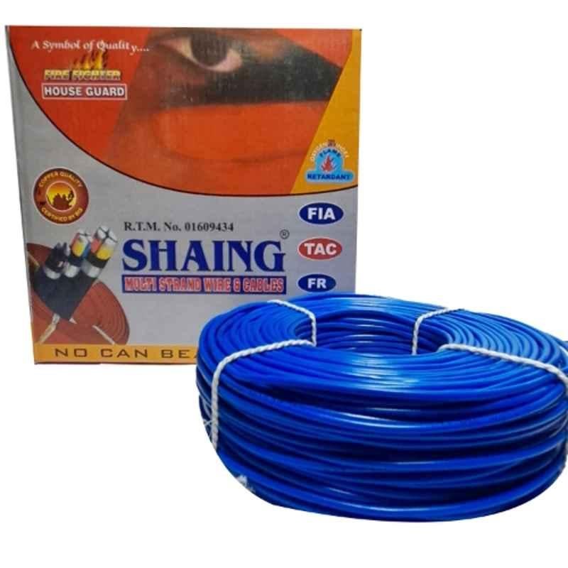 SHAING 0.75 Sqmm Single Core Blue FR PVC Insulated CCR Copper Wire for Domestic & Industrial Purpose, Length: 91 m