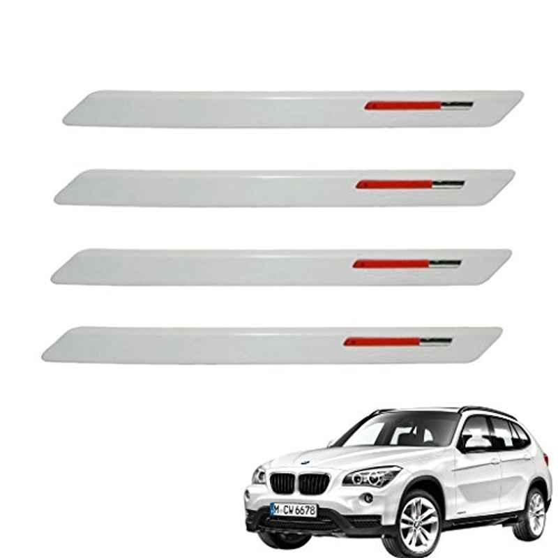 Kozdiko 4 Pcs White & Red Designer Car Bumper Protector Set for BMW X1, KOZ-38766