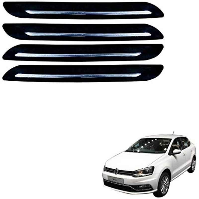 Kozdiko 4 Pcs Single Chrome Bumper Protector Set for Volkswagen Ameo