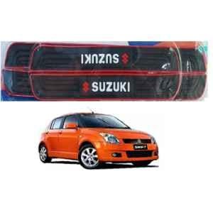 SureStrive 4 Pcs PVC & Rubber Black Car Door Sill Plate Set for Maruti Suzuki 2005 to 2010 All Model