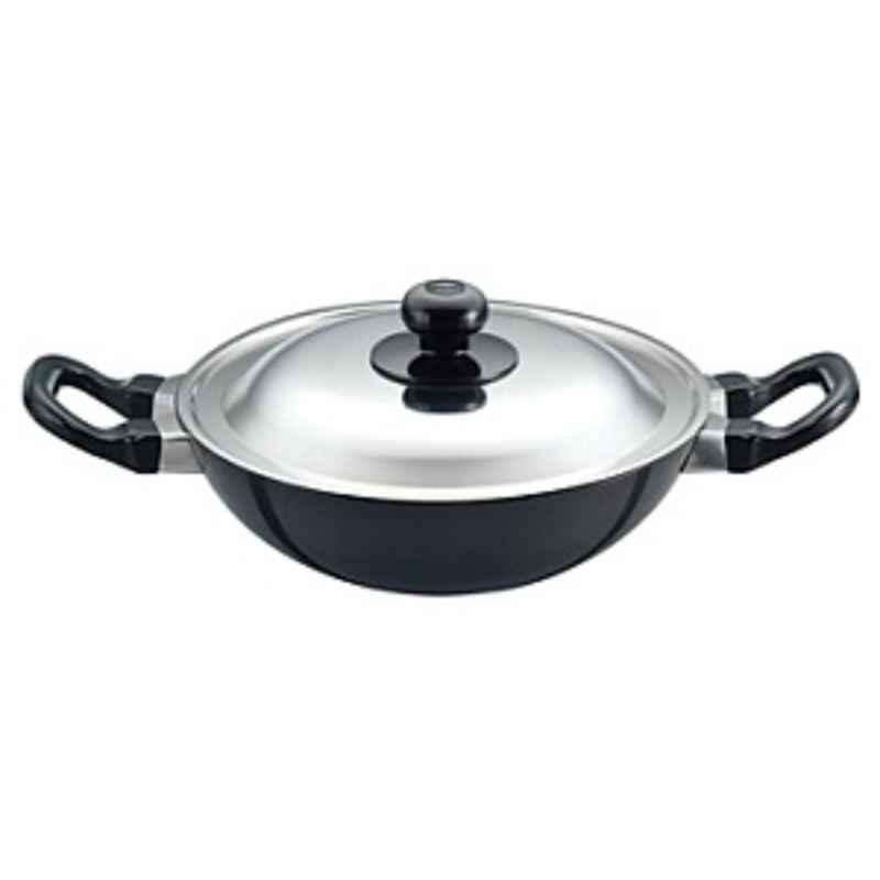 Futura INW30S 3 L Non-Stick Induction Stir Fry Wok, Medium, Black