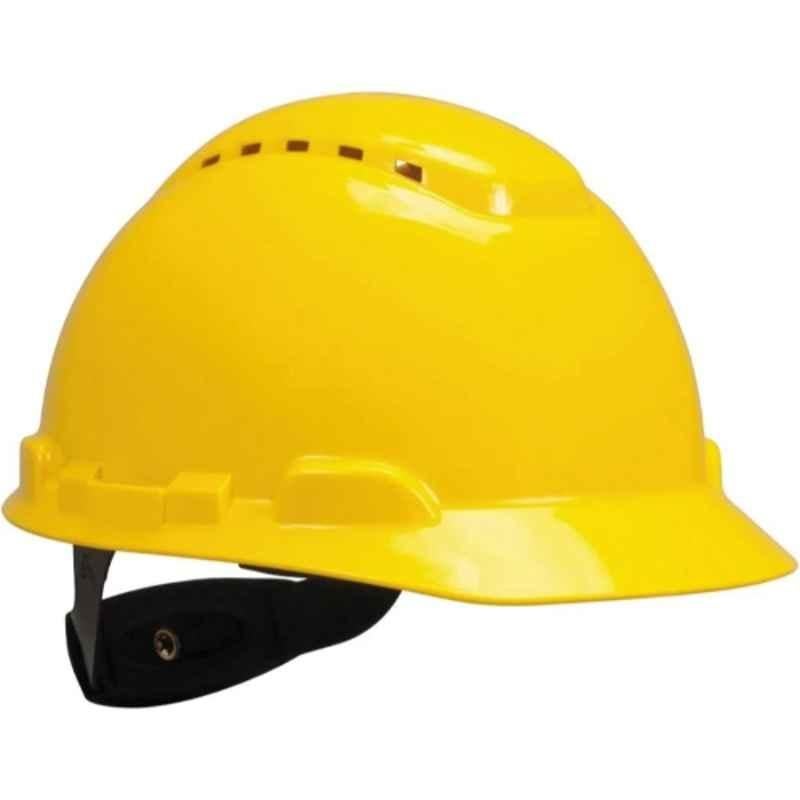 3M SecureFit Yellow 4-Point Pressure Diffusion Ratchet Suspension Hard Hat with Uvicator, H-702SFV-UV