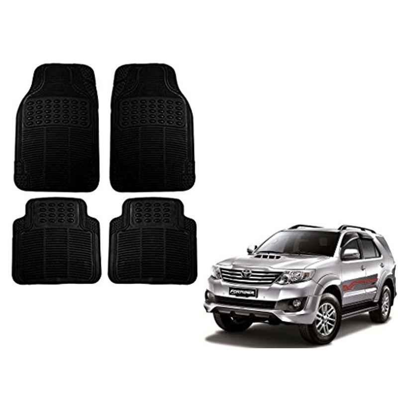 Kozdiko 4 Pcs Black Rubber Car Mat Set for Toyota Fortuner