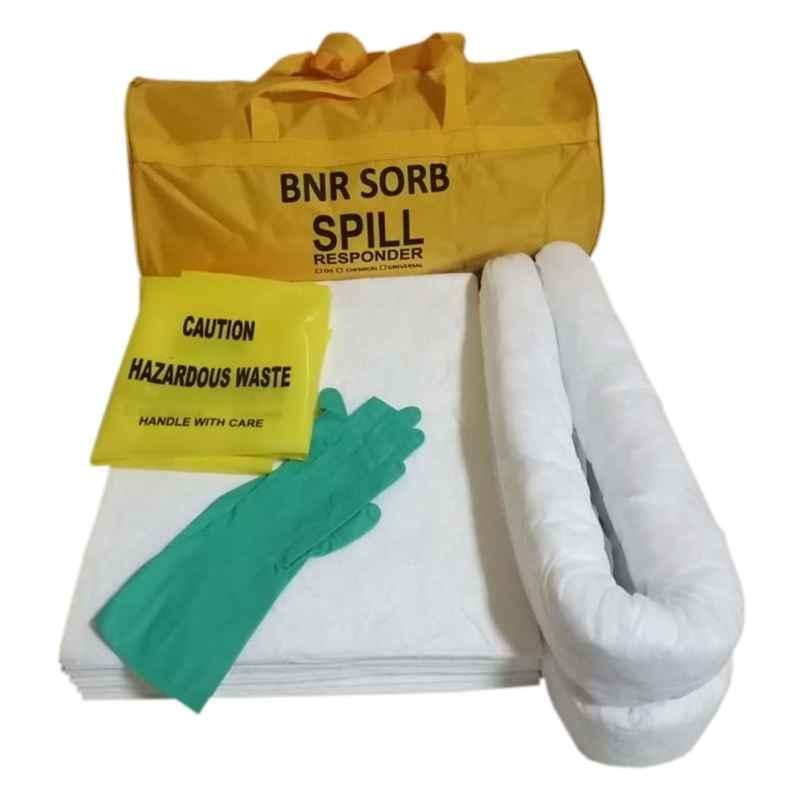 BNR Sorb 10 Gallon Non Woven White & Yellow Oil Chemical Spill Kit