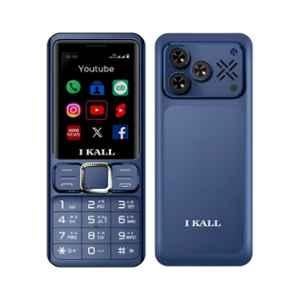 I Kall I7 2.4 inch 2500mAh Blue Dual Sim Keypad Multimedia Feature Phone with Type-C Charging, FB & Youtube Support