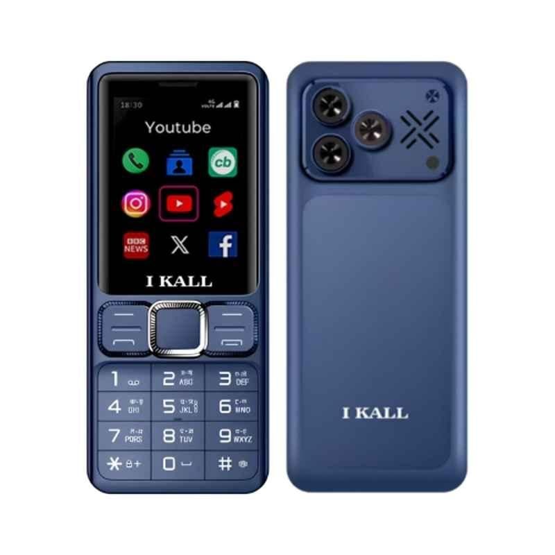 I Kall I7 2.4 inch 2500mAh Blue Dual Sim Keypad Multimedia Feature Phone with Type-C Charging, FB & Youtube Support