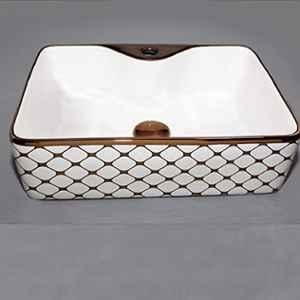 Uken Table Top Ceramic Wash Basin, Table Top Ceramic Wash Basin For Bathroom, Table Top Wash Basin For Living Room, Wash Basin, White (14)