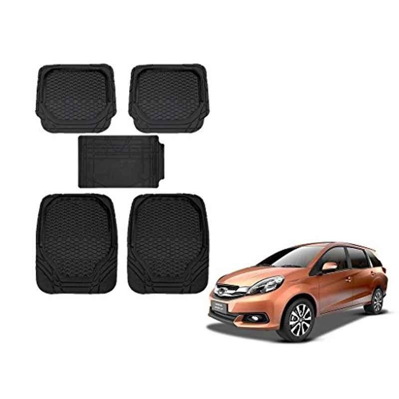 Kozdiko 8855TW 5 Pcs Rubber Black Rubber Car Mat Set for Honda Mobilio