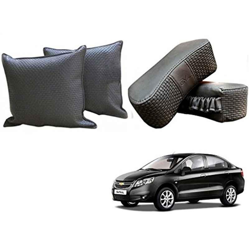 Kozdiko One Pair Grey Neck Rest & One Pair Cushion Combo for Chevrolet Sail