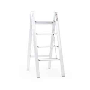 Corvids 150kg 4 Steps Aluminum White Foldable Ladder with Wide Anti-Slip Pedal, CASL-04W