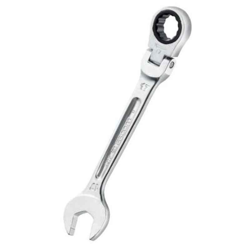 Facom 18mm Chrome Finish Metric Hinged Jointed Combination Wrench, 467BF.18