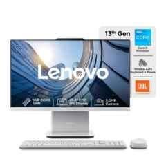 Lenovo IdeaCentre AIO 24IRH9 Cloud Grey Desktop with 13th Gen/Intel Core i3-1315U/8GB/512GB SSD/Win 11/Microsoft 365 & Office 24/Wireless EOS Keyboard & Mouse/24 inch FHD Display, F0HN00PGIN