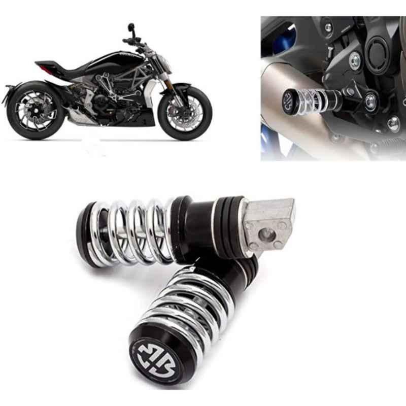 Auto Pearl 2 Pcs Steel Black Foot Rest Spring Coiled Set for XDiavel