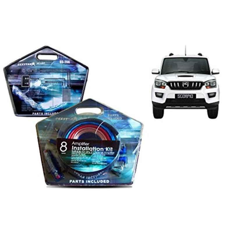 Auto Pearl Geestar Plus 8 Guage 2 Channel Amplifier Full Installation Kit for Mahindra Scorpio New, GS-208