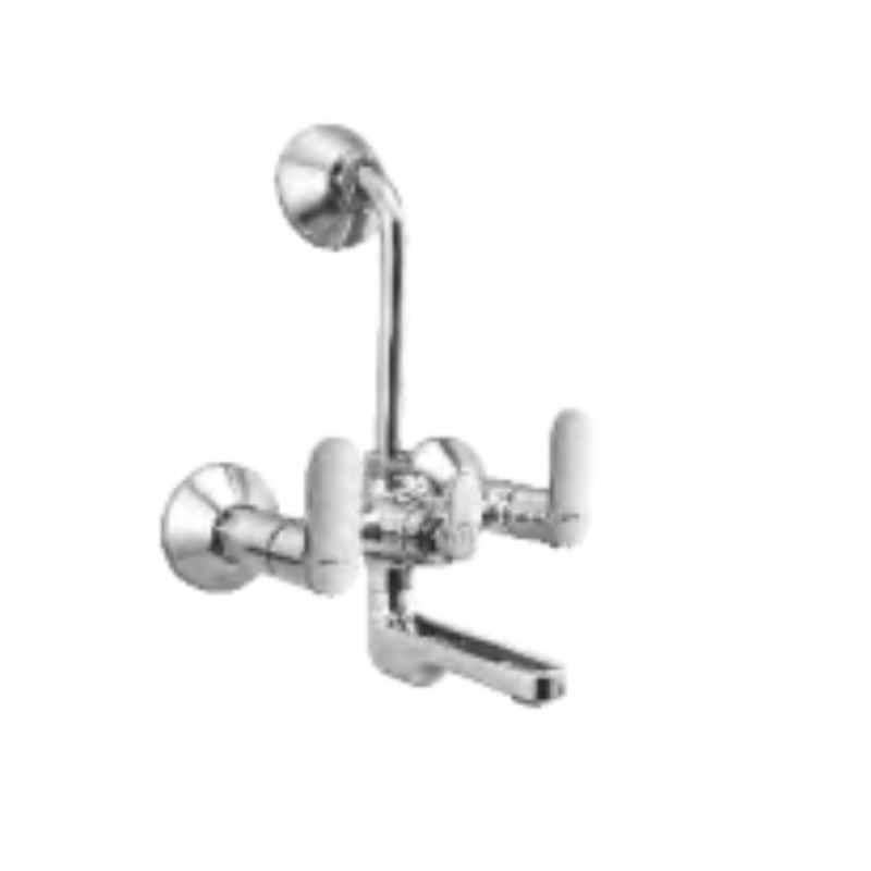 Somany Thistle Brass Chrome Finish Wall Mixer with Bend, 272201140011