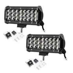 AllExtreme EX24FW2 24 LED 72W 7.5 inch White Waterproof Spot Beam Cube Fog Light Bar with Mounting Bracket