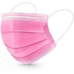 Stockhawkers 3 Layer Nonwoven Fabric Pink Disposable Surgical Mask (Pack of 100)