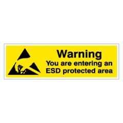 SUNSIGNS 300x100mm Vinyl Warning you are Entering An ESD Protected area Signage, SN0178VNLOTHPIXAG