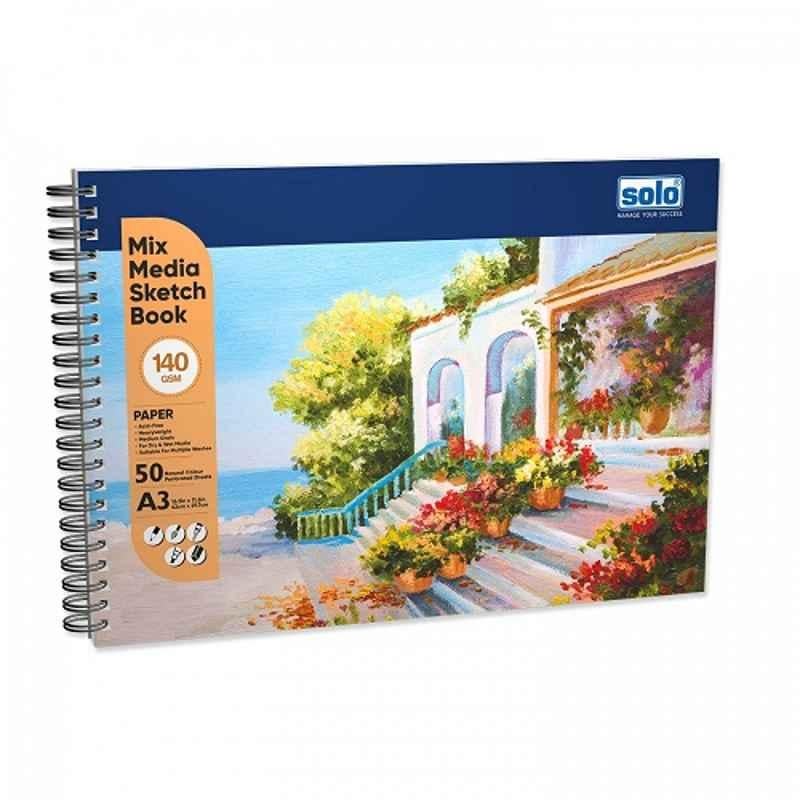 Solo A3 Mixed Media Landscape Sketchbook, SBA3LD2 (Pack of 15)