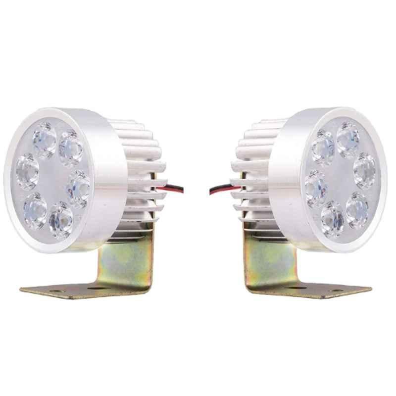 Buy AllExtreme EX6RFW2 2 Pcs 6 LED 6W White Round Fog Waterproof