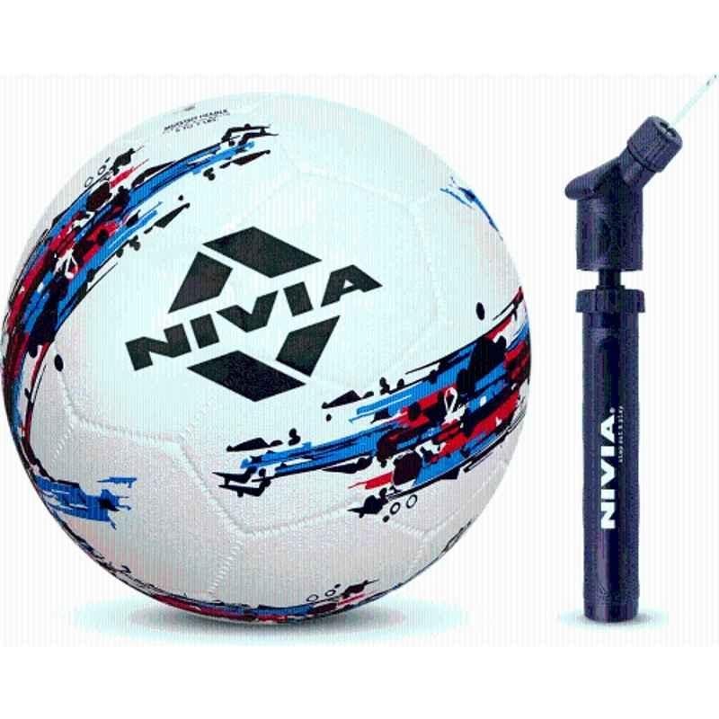 Nivia Storm White Football with Pump, Size: 5 (Pack of 2)