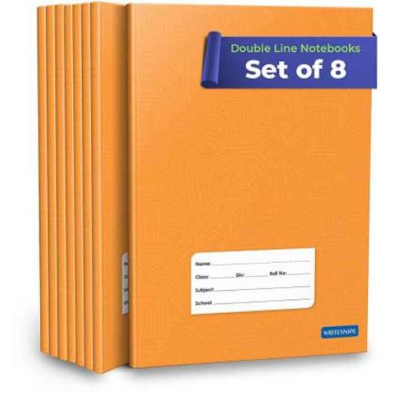 Target Publications Regular 176 Pages Brown Ruled Double Line Notebook (Pack of 8)
