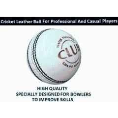 Bhavya Sports White Club 11 Cricket Leather Ball (Pack of 2) Cricket Leather Ball (Standard) (Pack of 2) White)
